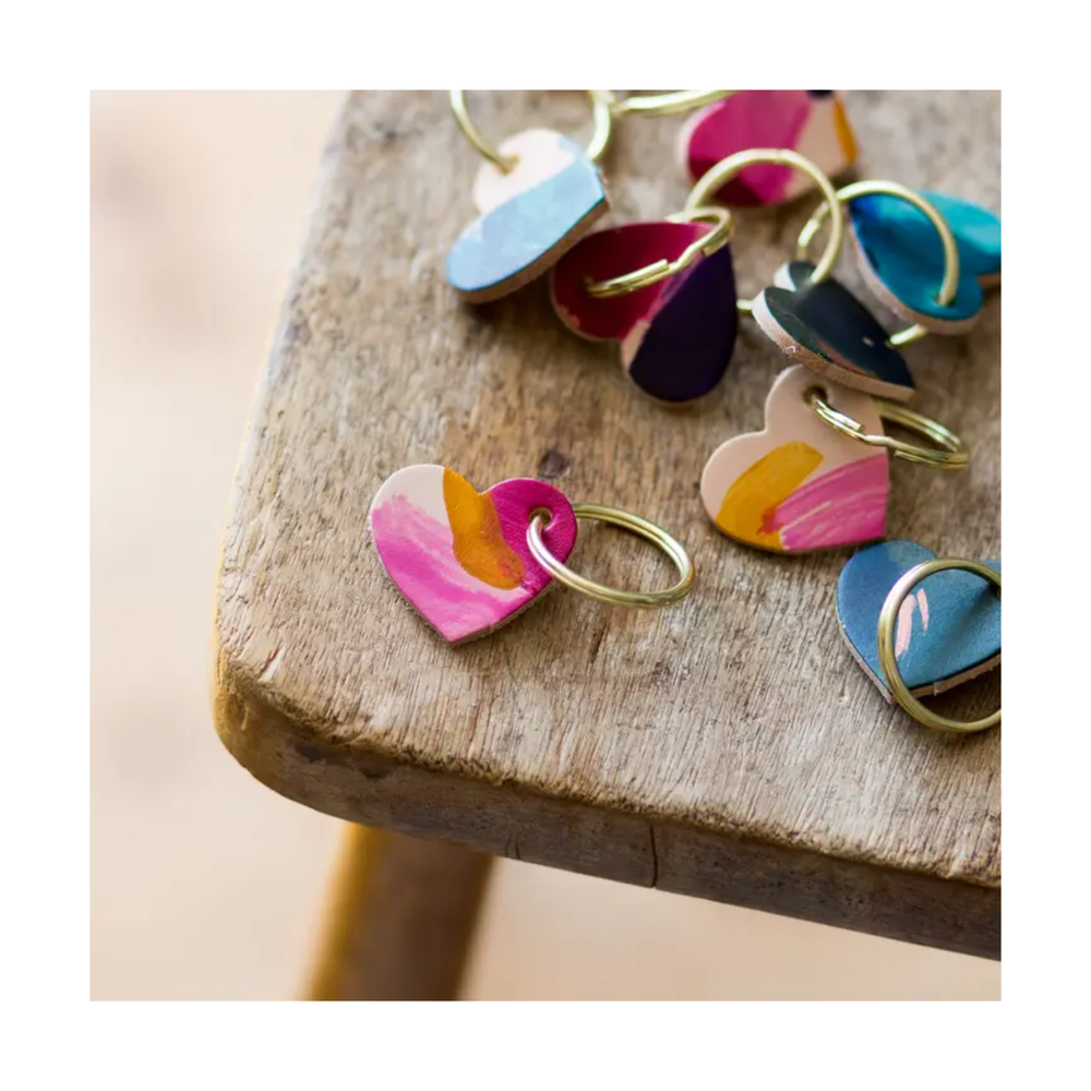 Hand Painted Heart Keyring