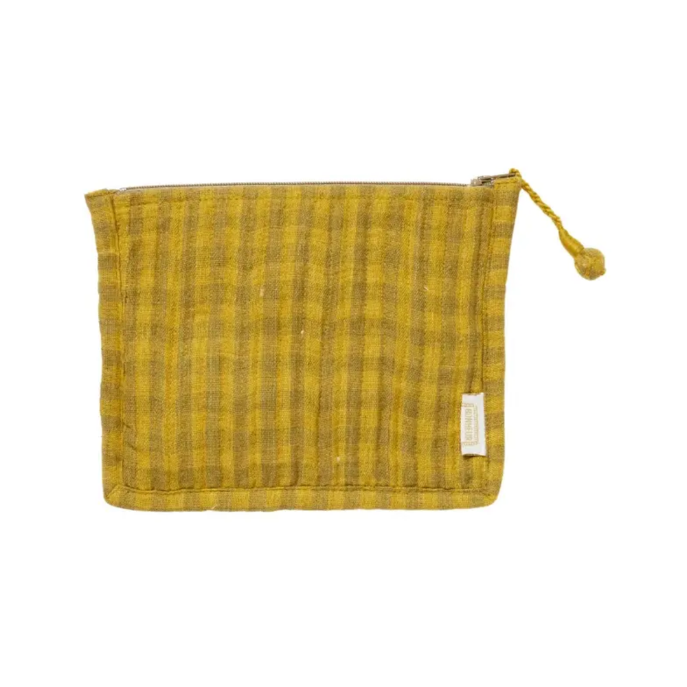 Olive Vichy Small Pouch