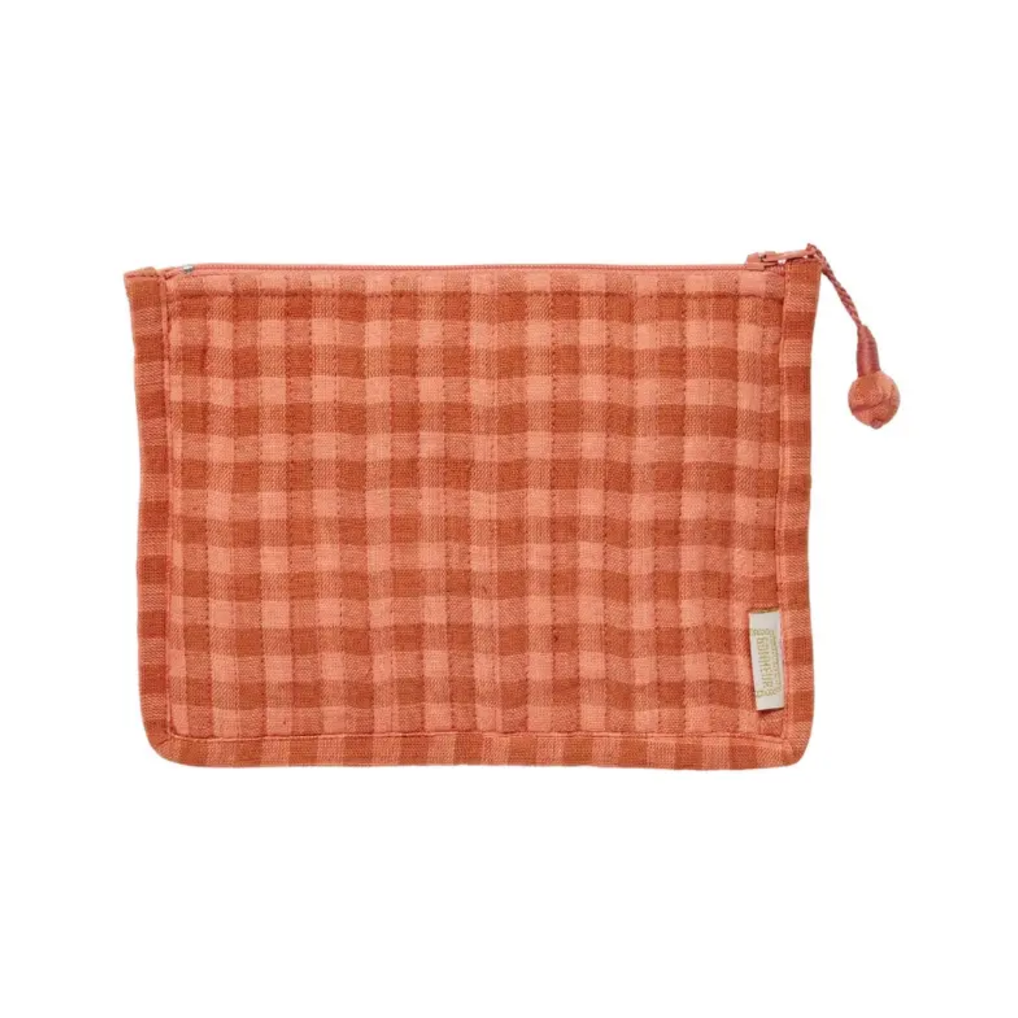 Pink/Terracotta Gingham Small Pouch