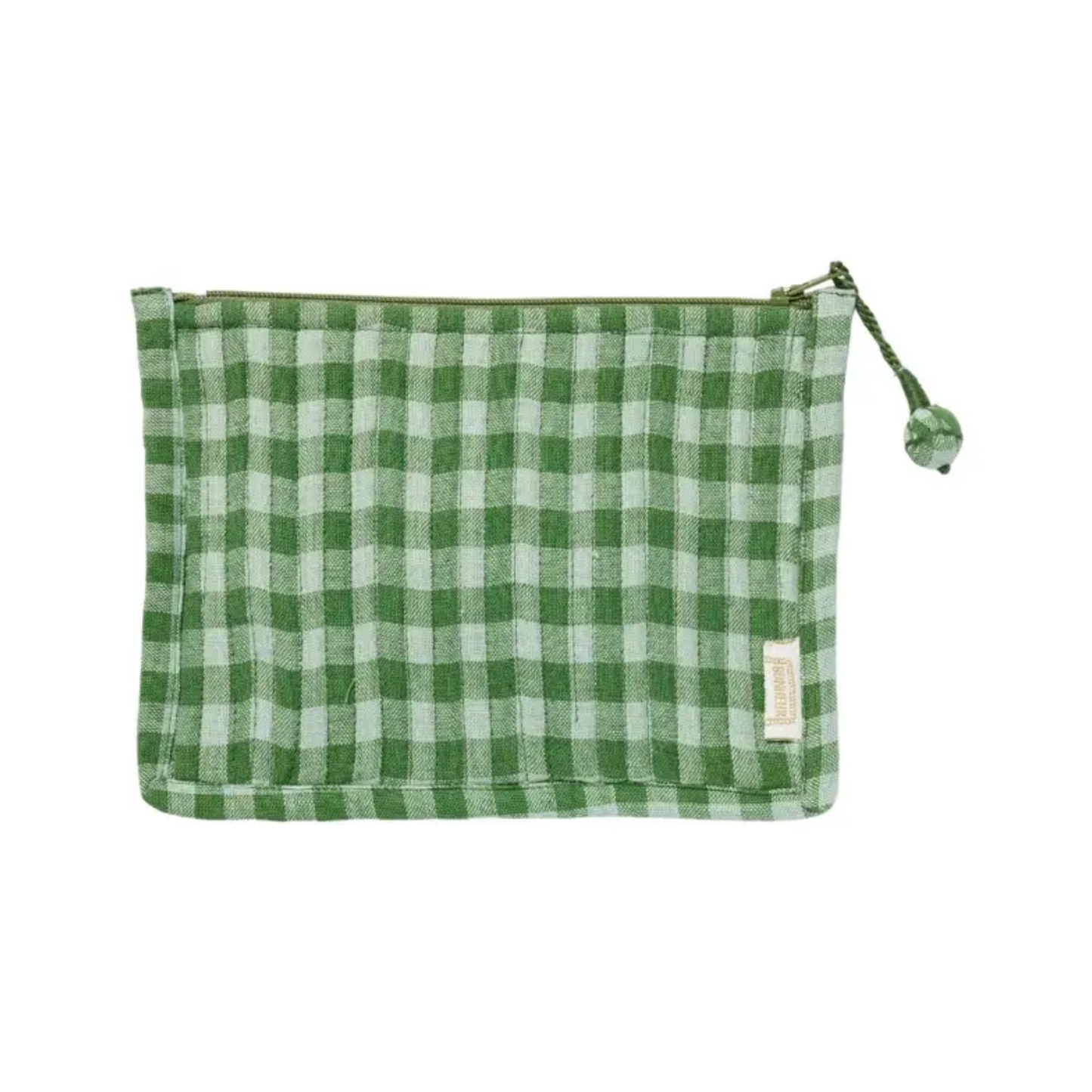 Green Gingham Small Pouch