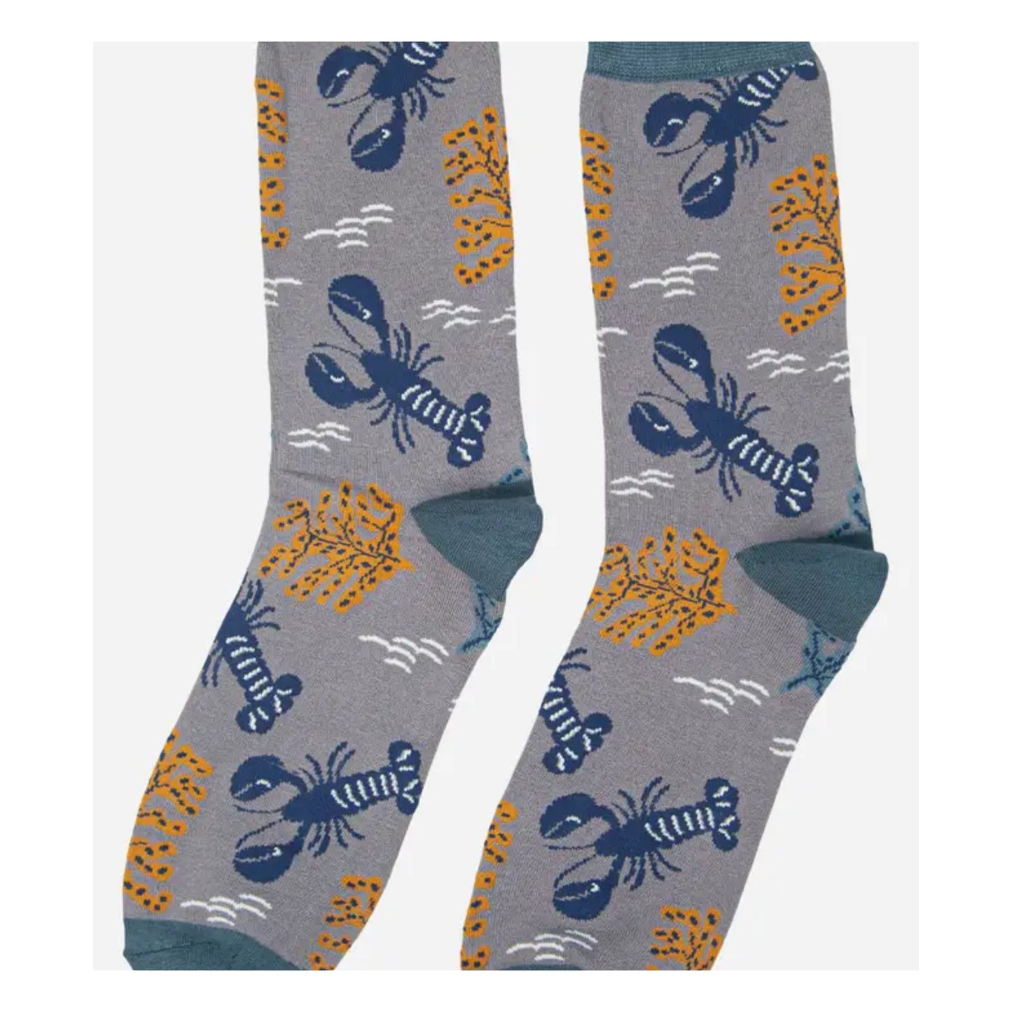 Mens Lobster and Seaweed Bamboo Socks