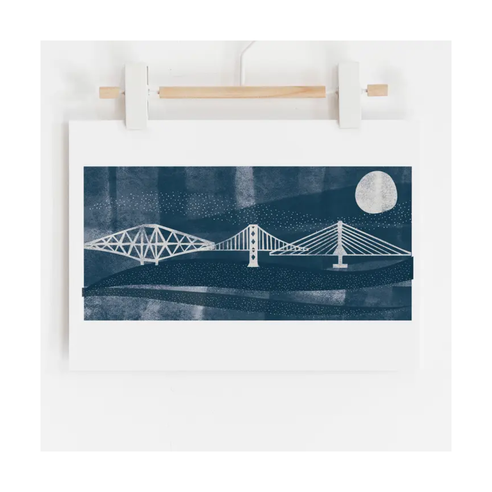 Winter Forth Bridges Print