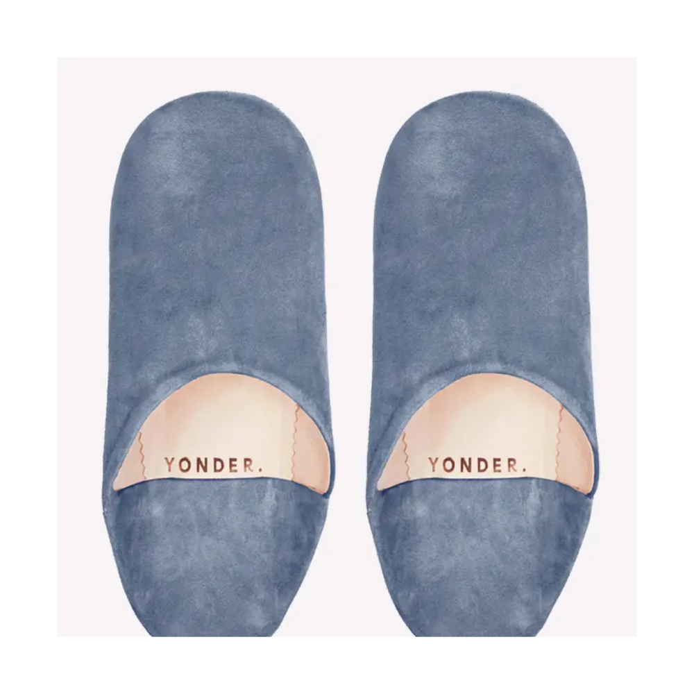 Denim Suede Babouche Slippers