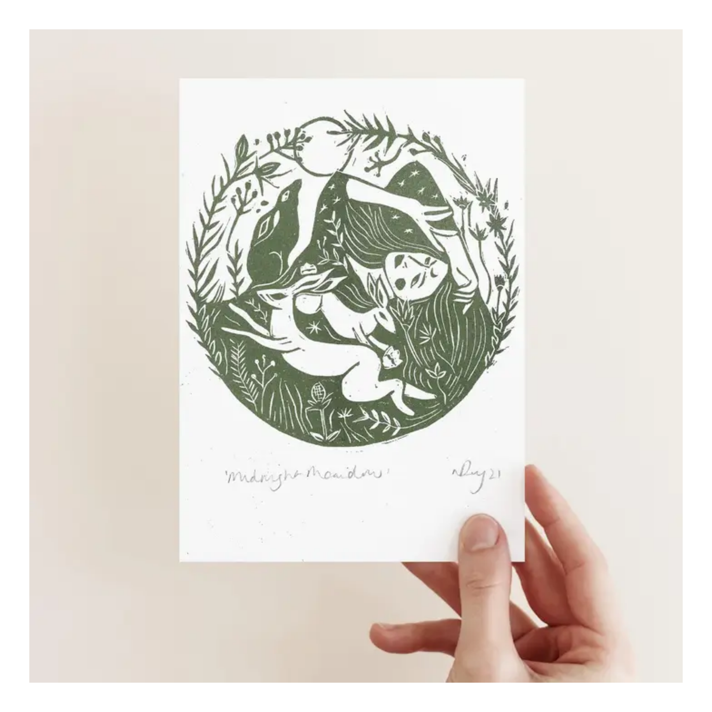 Midnight Meadow Riso Print