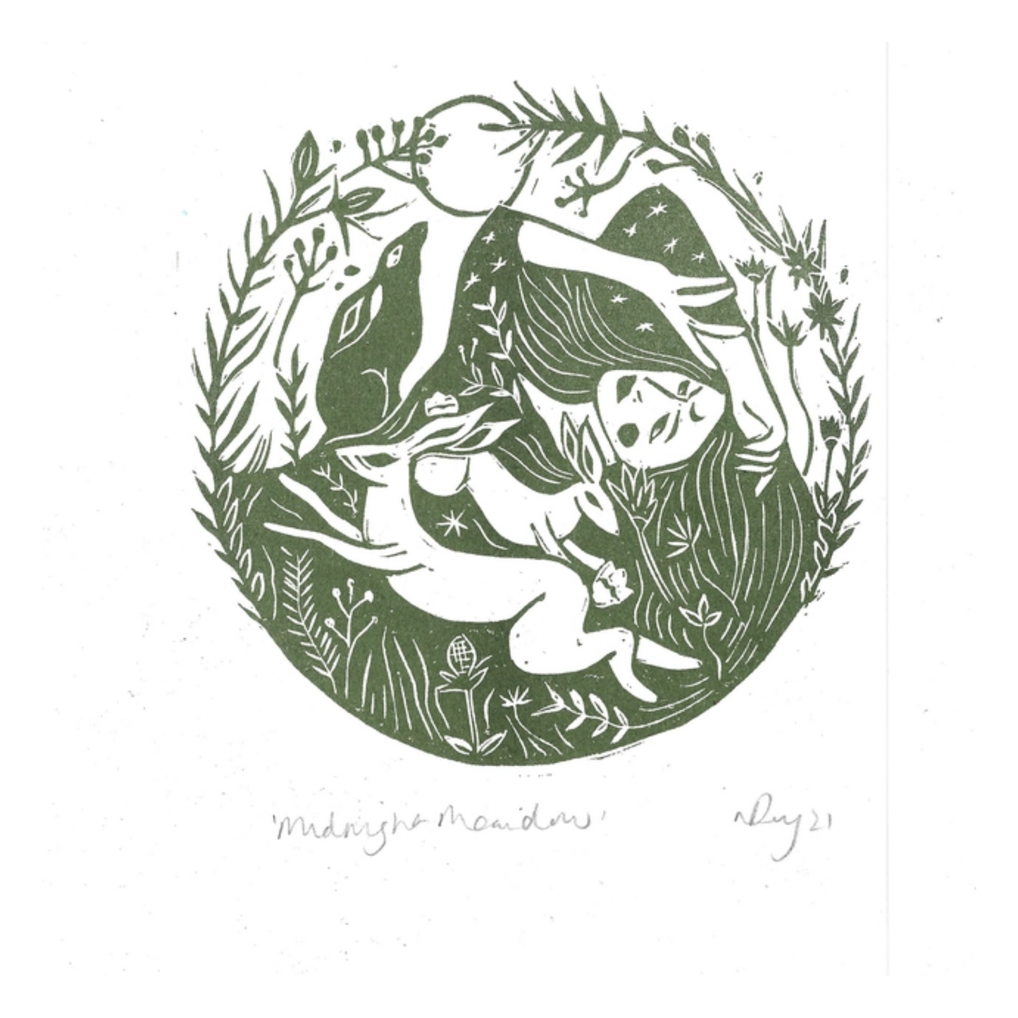Midnight Meadow Riso Print