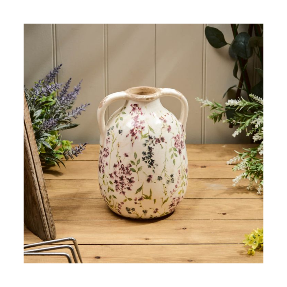 Floral Urn with Handles