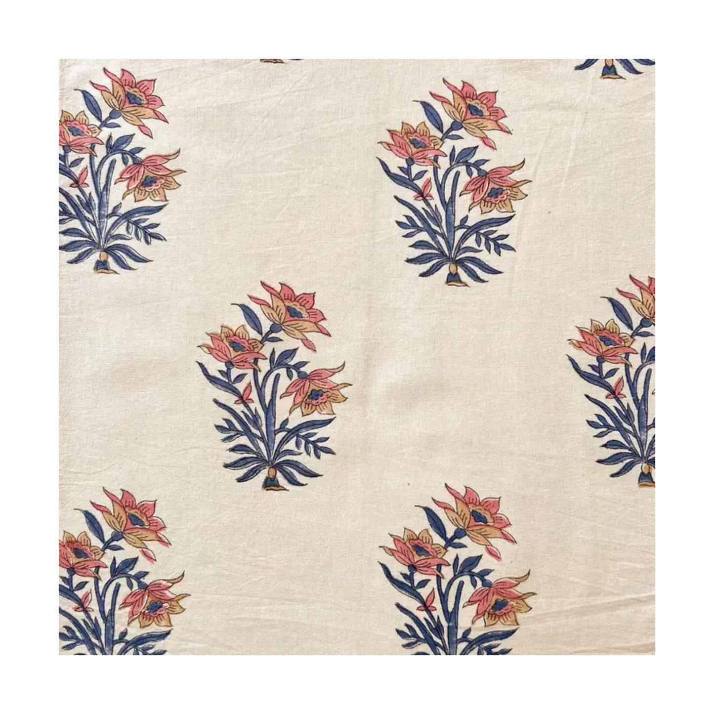 Indigo Stem Set of 4 Cotton Napkins
