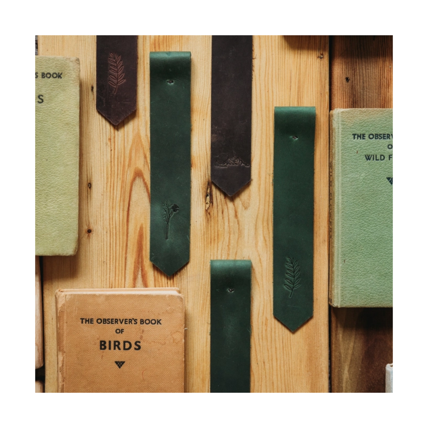 Dark Walnut Fern Leather Bookmark