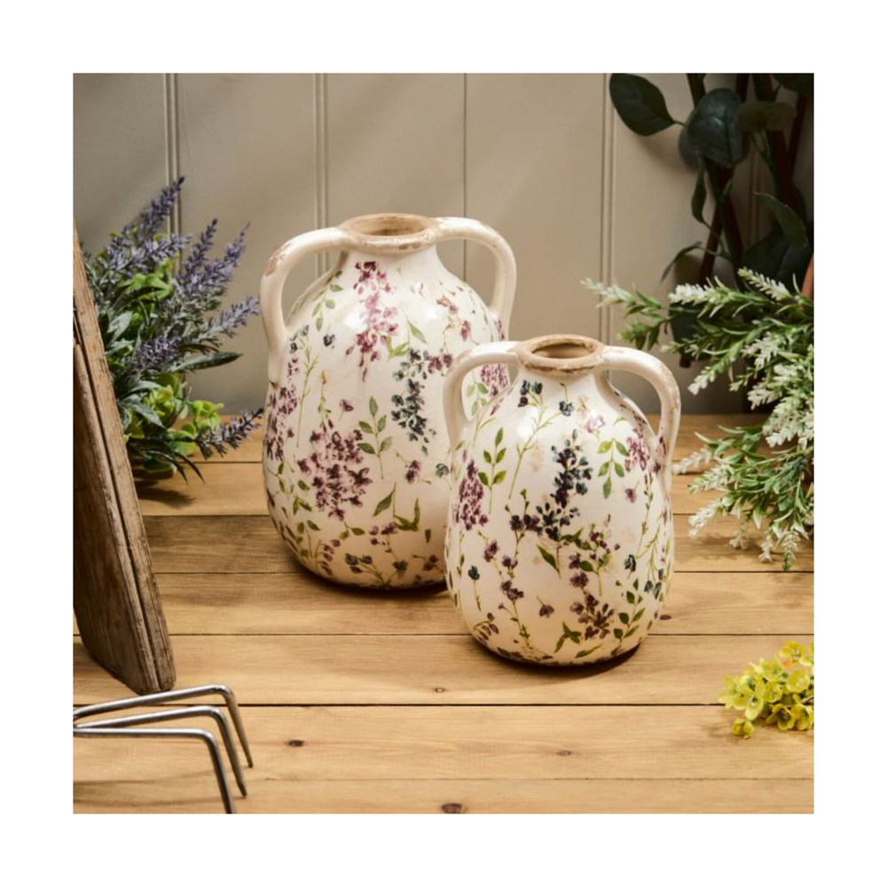 
                  
                    Floral Urn with Handles
                  
                