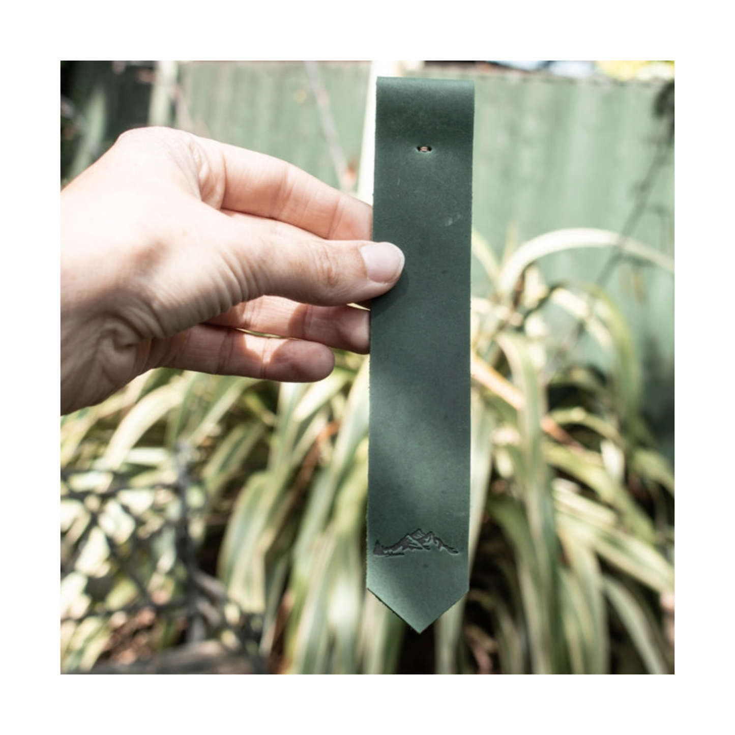 Evergreen Mountains Leather Bookmark