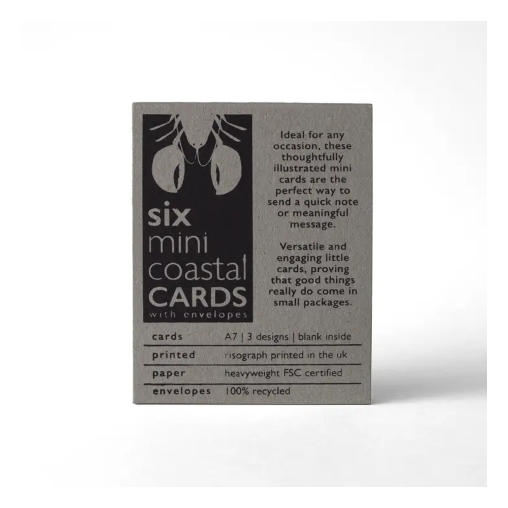 
                  
                    Cute Coastal Set of 6 Risograph Printed Mini Cards
                  
                