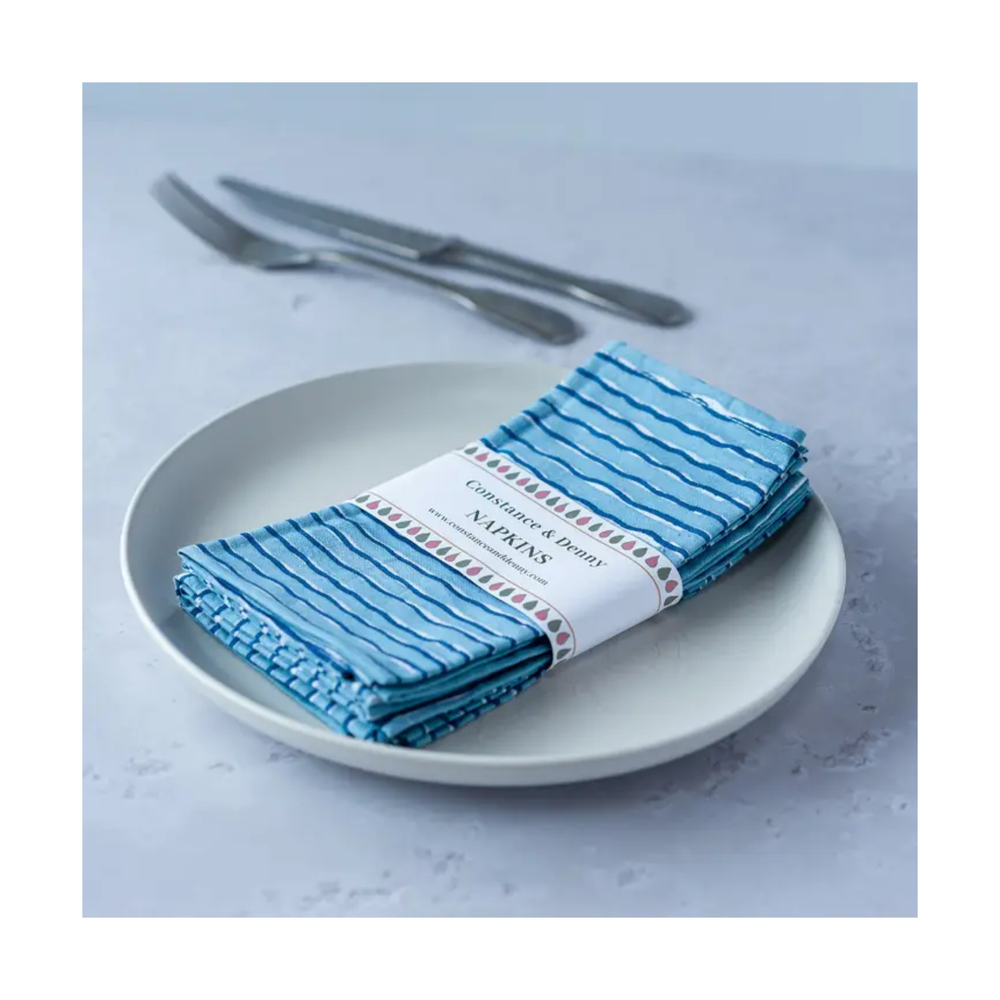 Wave Set of 4 Cotton Napkins