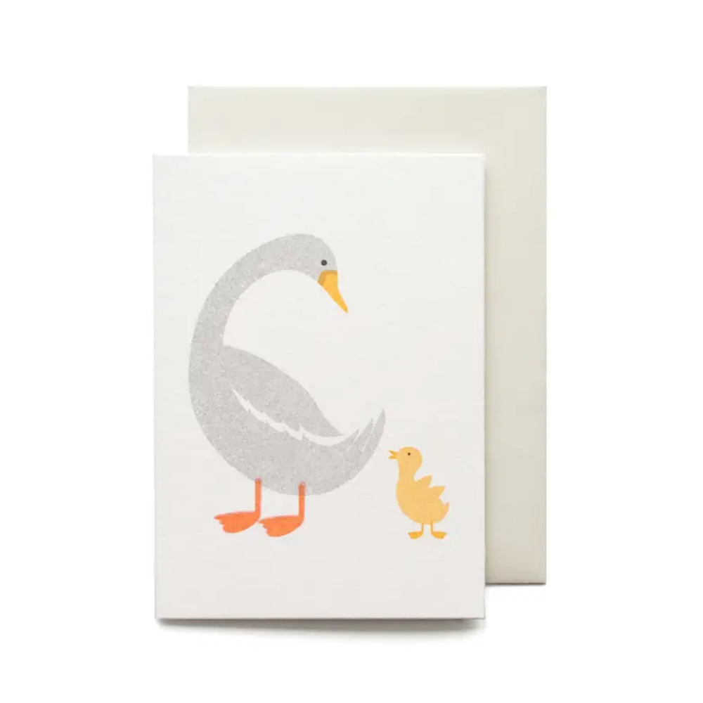 Cute Mother Duck & Duckling New Baby Card