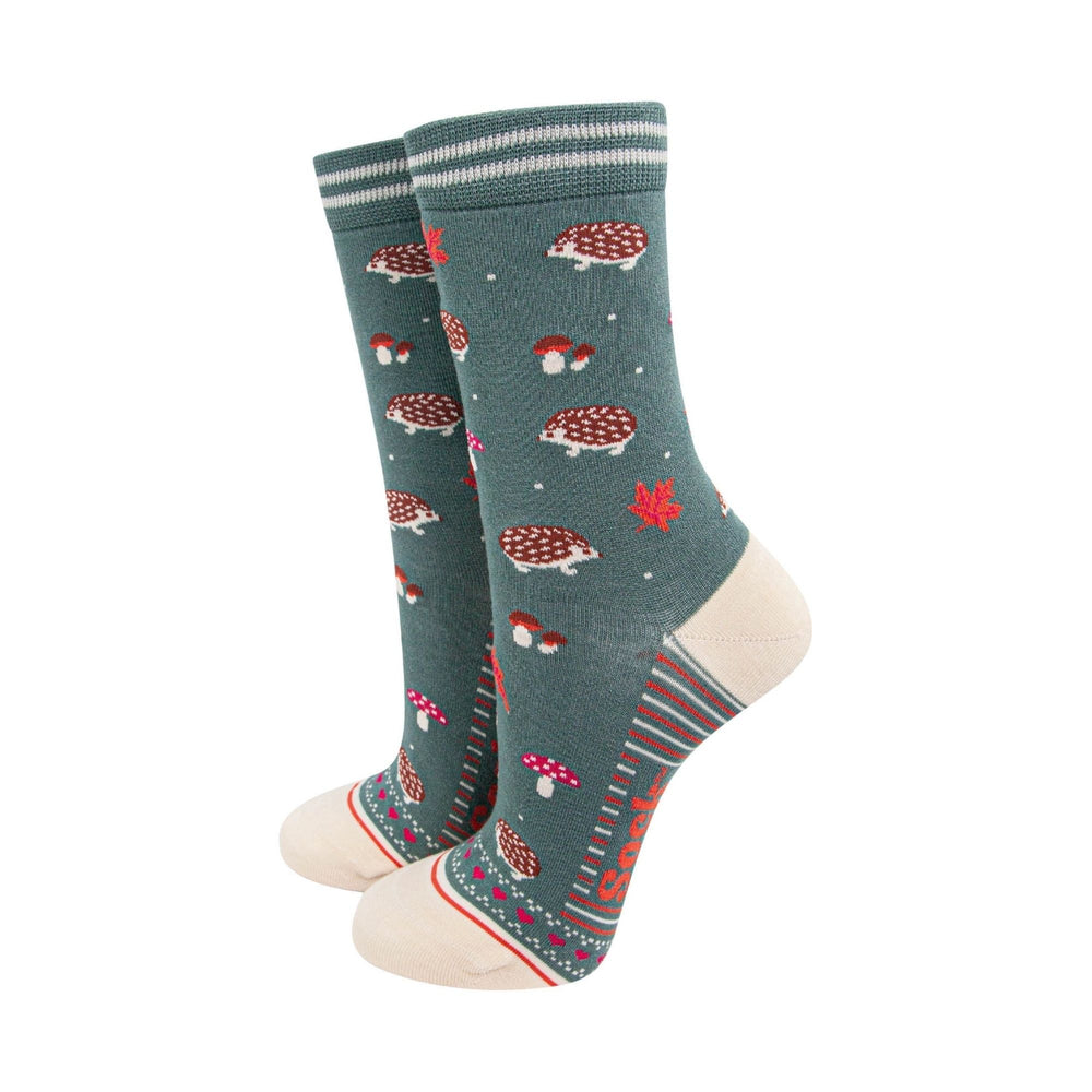 Hedgehog and Toadstool Socks