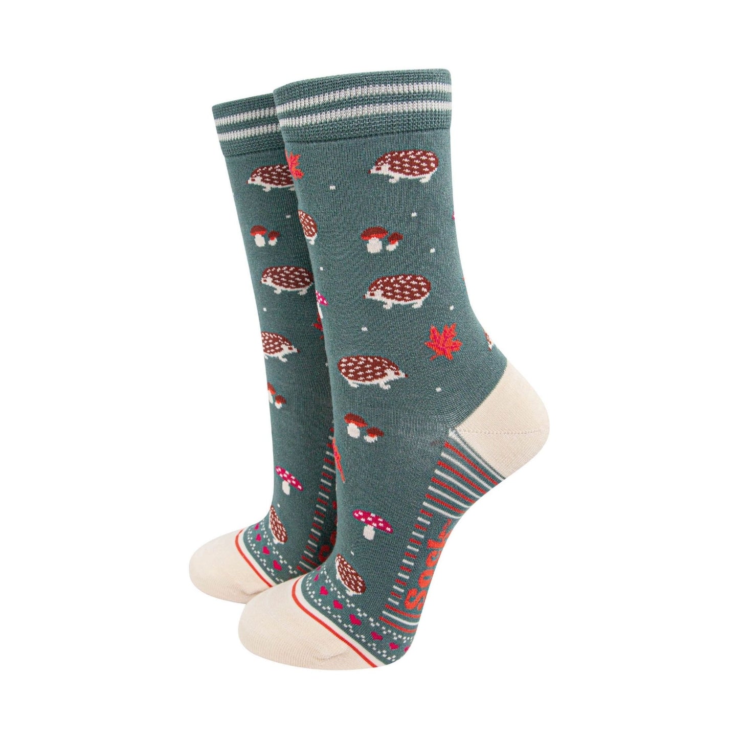 Hedgehog and Toadstool Socks