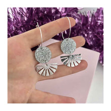 Iridescent Silver Glitter Hoops