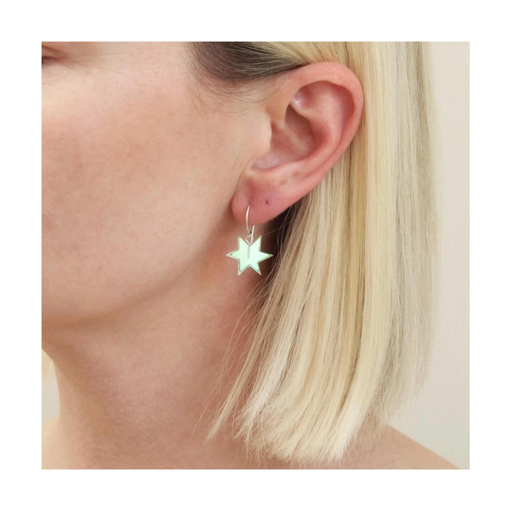 Iridescent Star & Moon Earrings