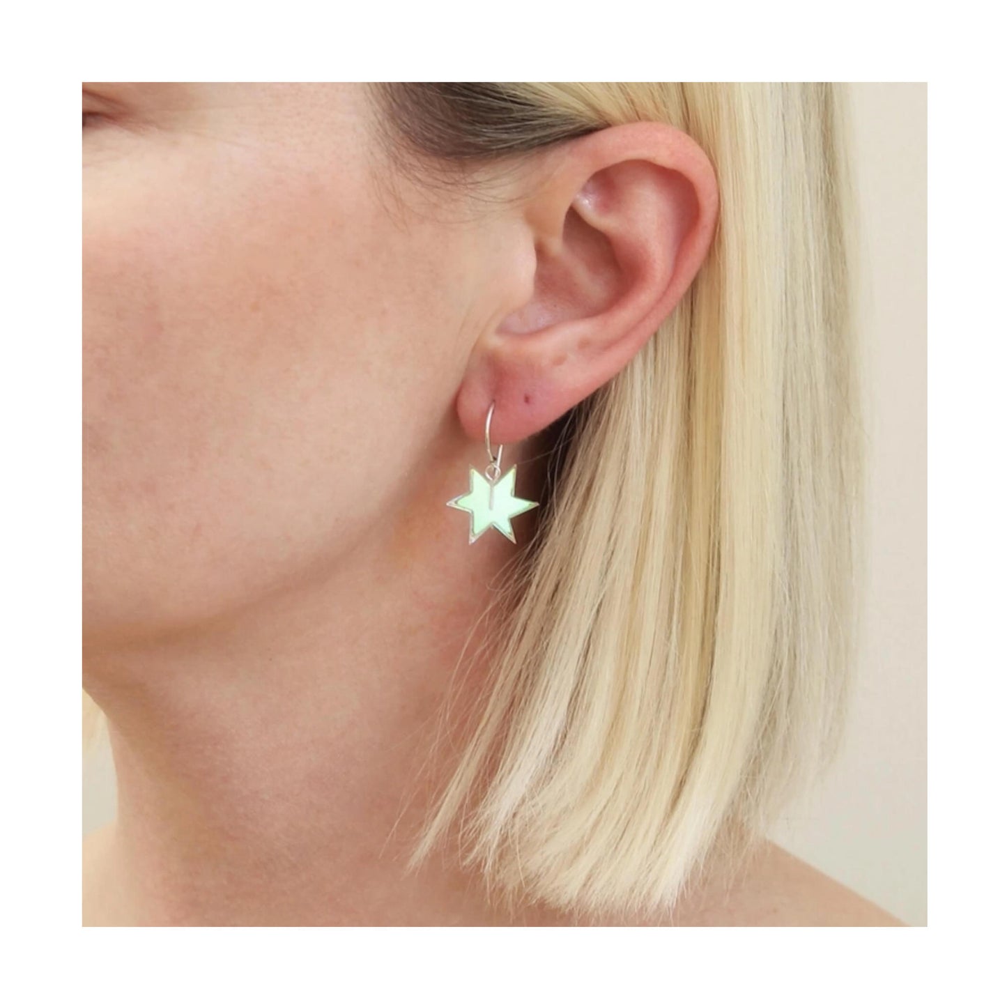 Iridescent Star & Moon Earrings