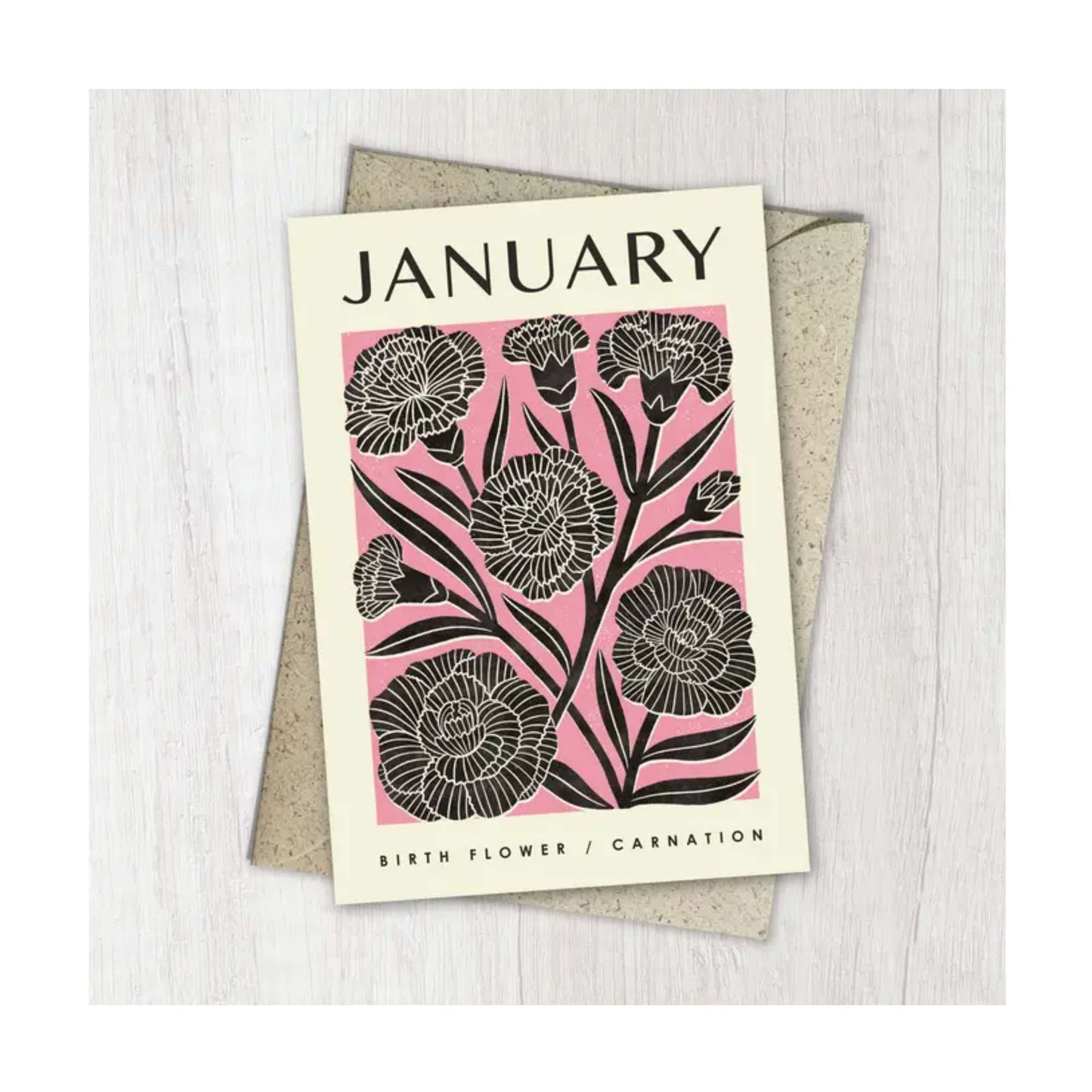 January Birth Flower Reusable Card