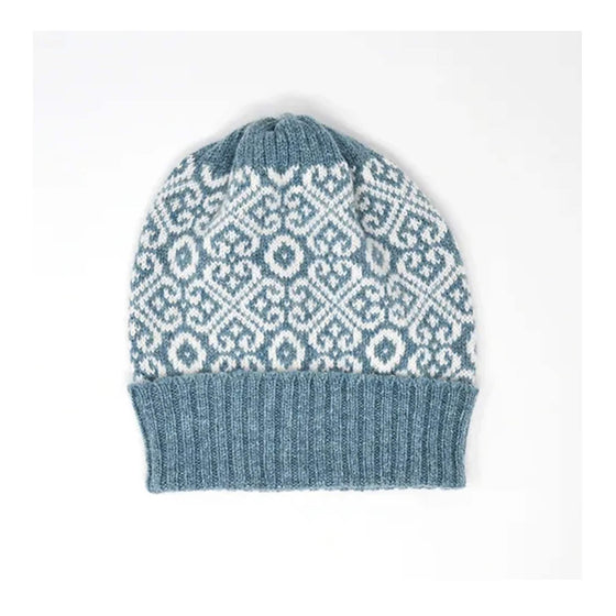 Lichen Blue and White Patterned Hat