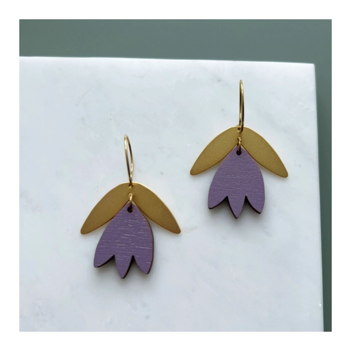 Lilac Tulip Hoop Earrings