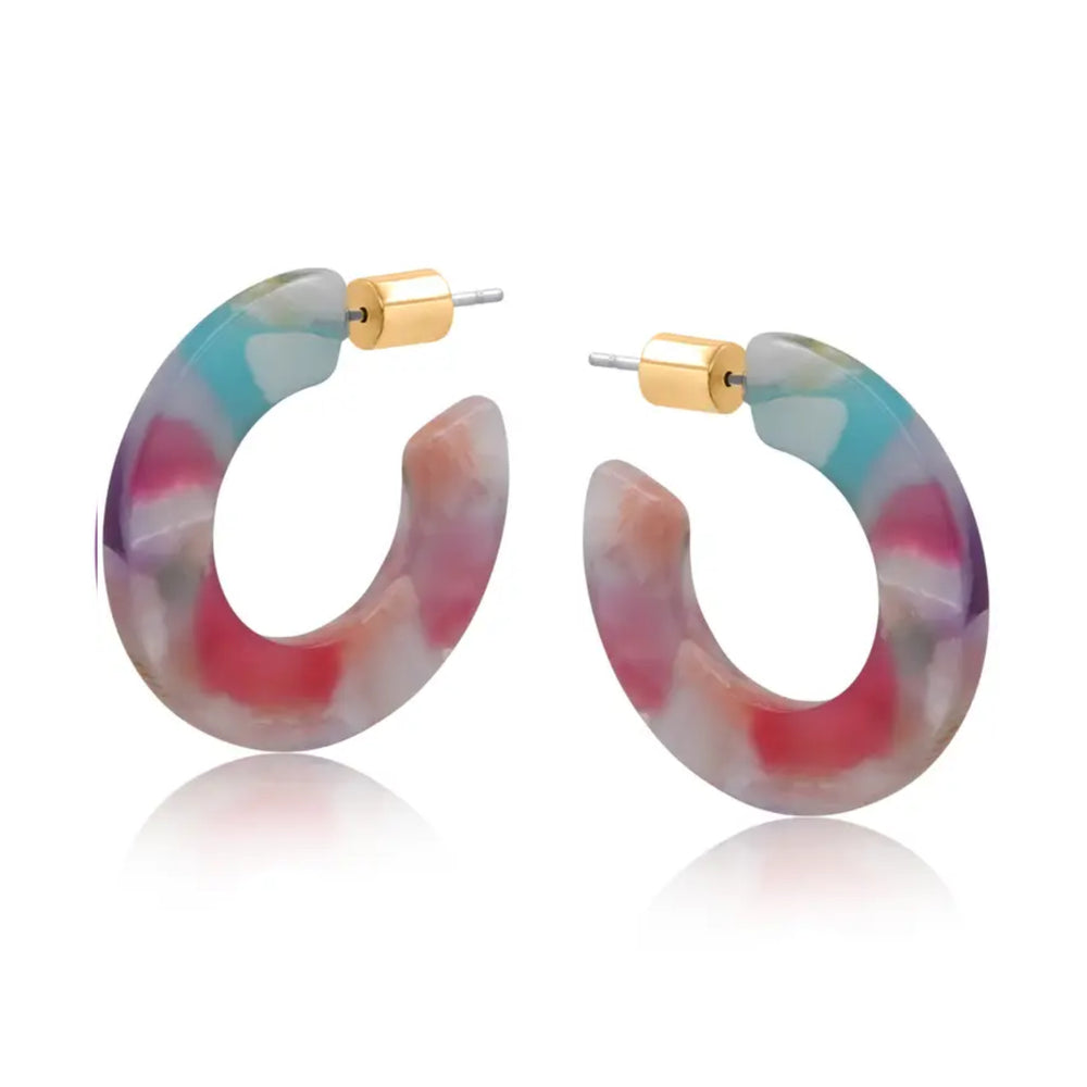 Multicolour Resin Hoop Earrings
