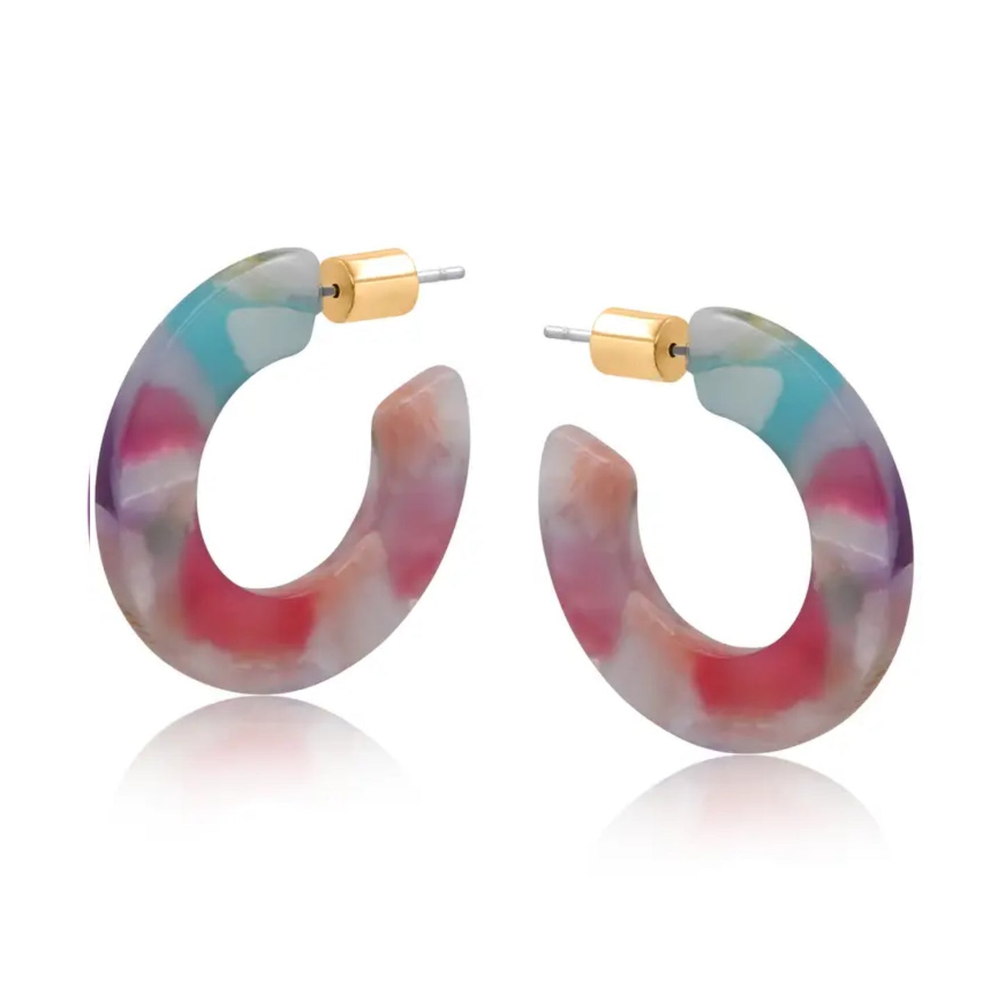 Multicolour Resin Hoop Earrings