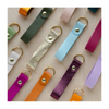 Colourful keyrings handmade from soft italian leather.