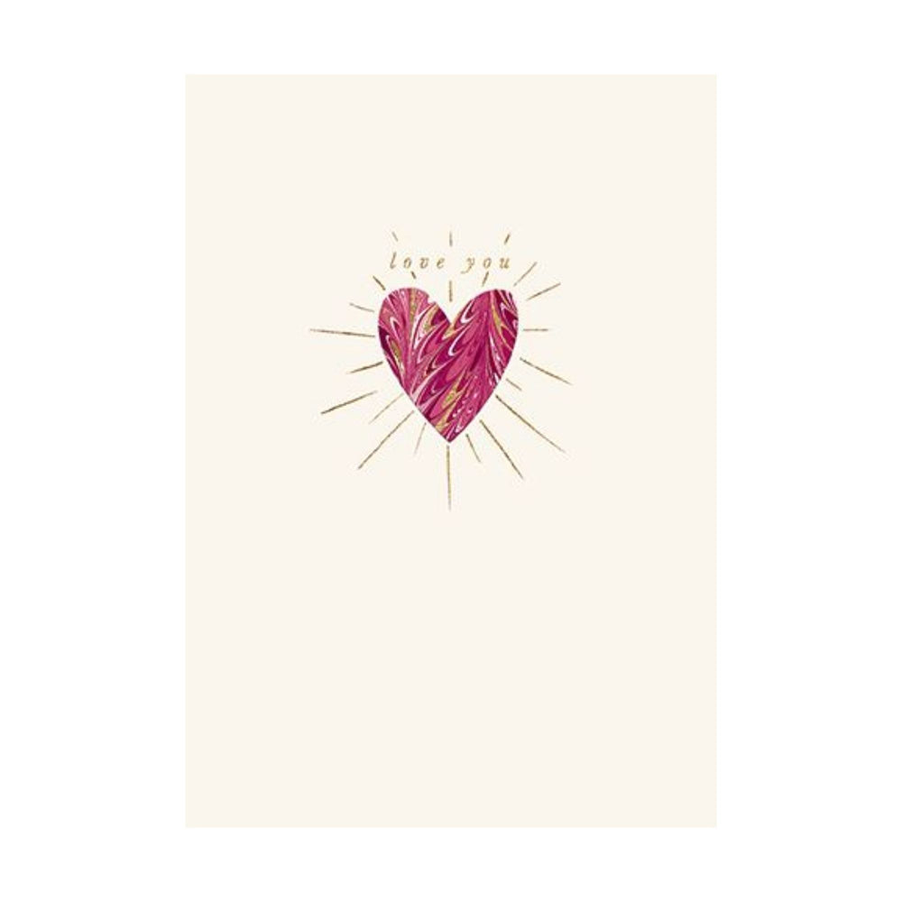 Marbled Love Heart Greeting Card