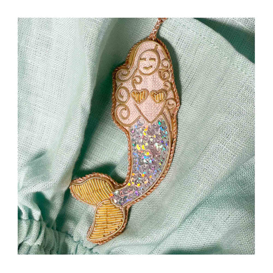 Handmade Mermaid Decoration in Irish Linen