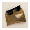 Metallic Bronze Leather Double Stud Glasses Case