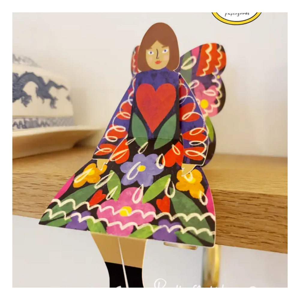 Midnight Floral Butterfly Woman Sitting Card