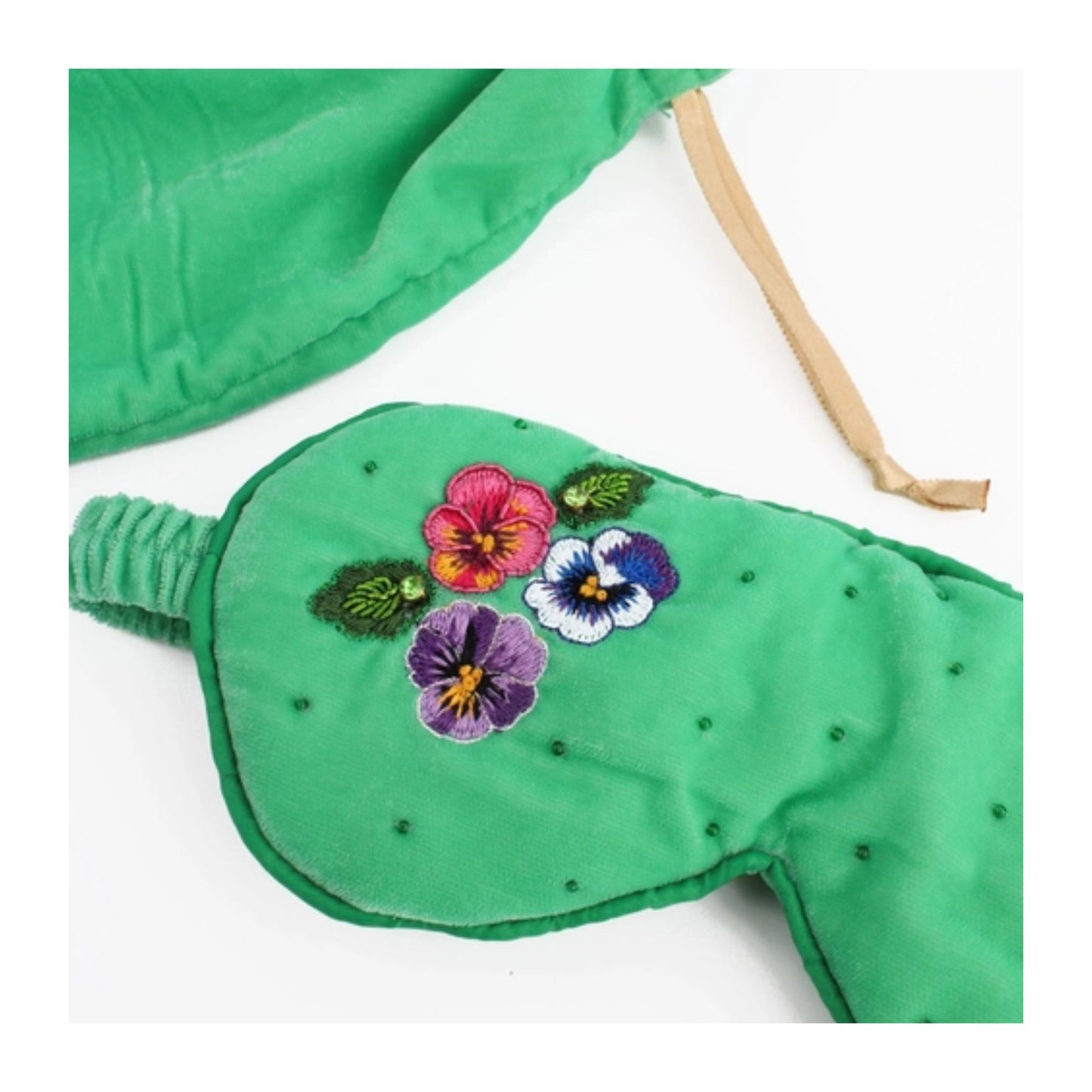 Mint Green Pansy Sleep Mask