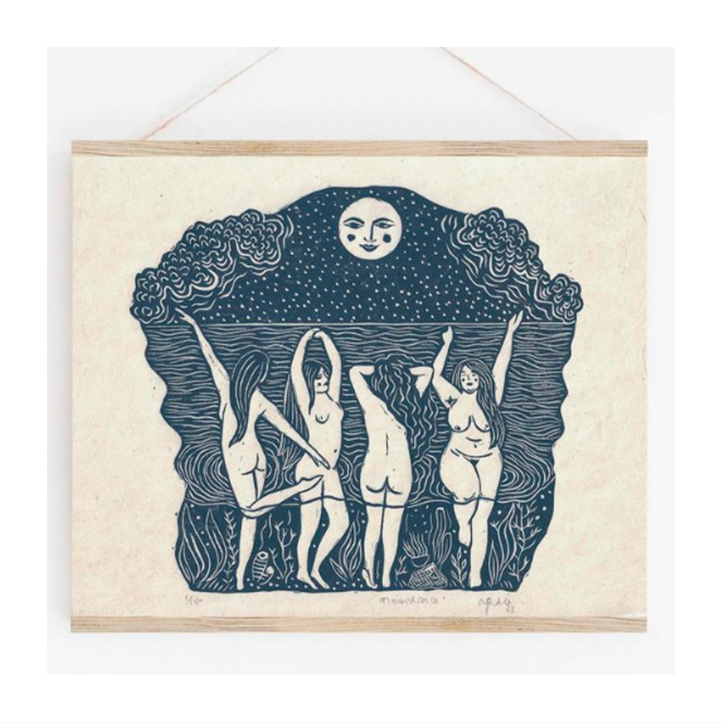 Moondance Handmade Linocut Print
