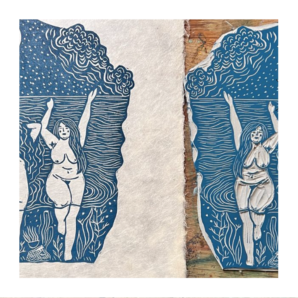 
                  
                    Moondance Handmade Linocut Print
                  
                