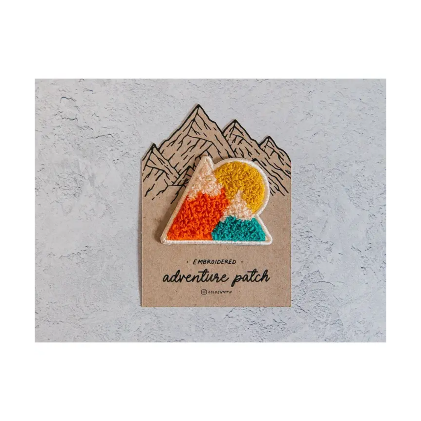 Mountain Sun Embroidered Adventure Iron-On Patch