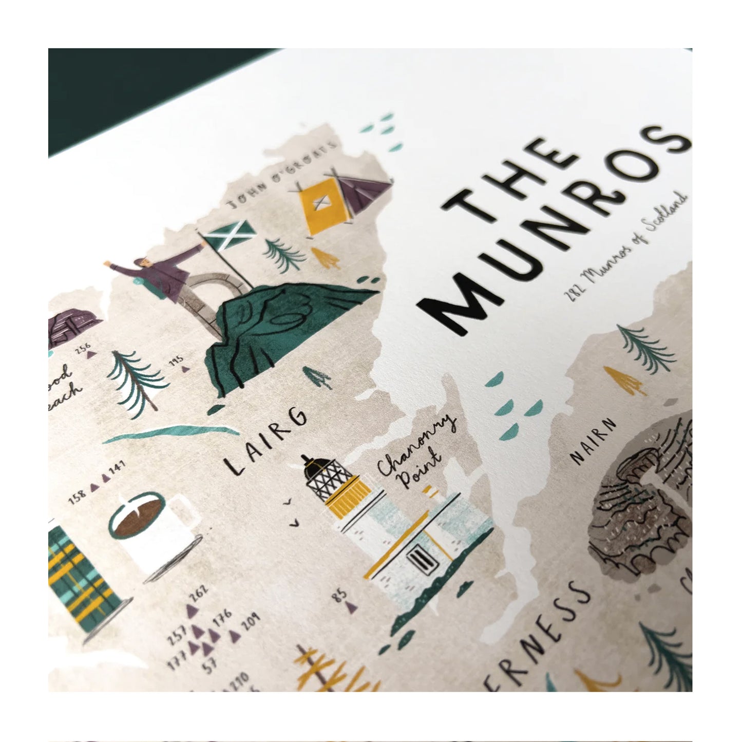 The Munros A2 Map Checklist Print with Wooden Hanging Frame – Harbour ...
