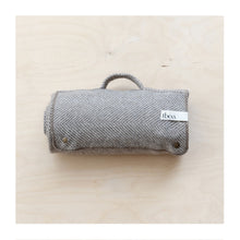  Natural Herringbone Recycled Wool Small Picnic Blanket