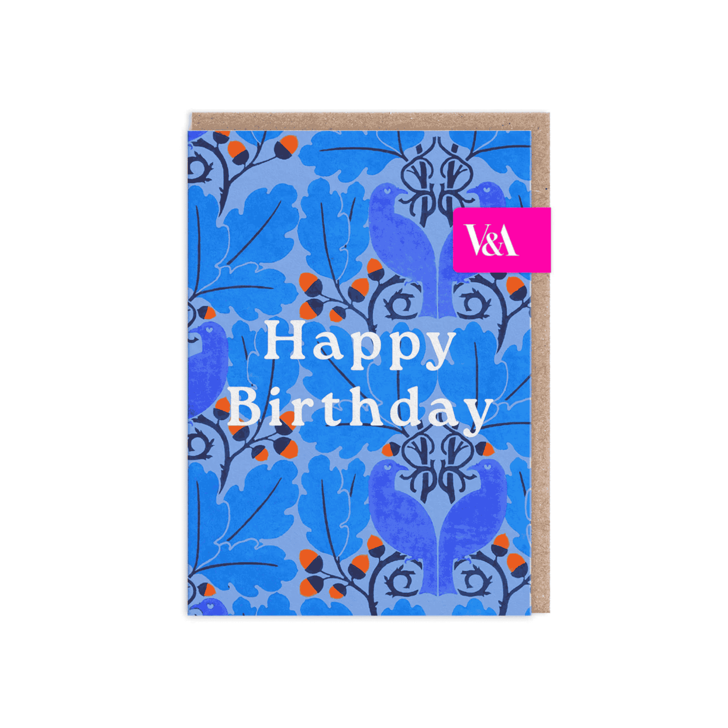 Neon Floral Blue & Purple Birthday Card