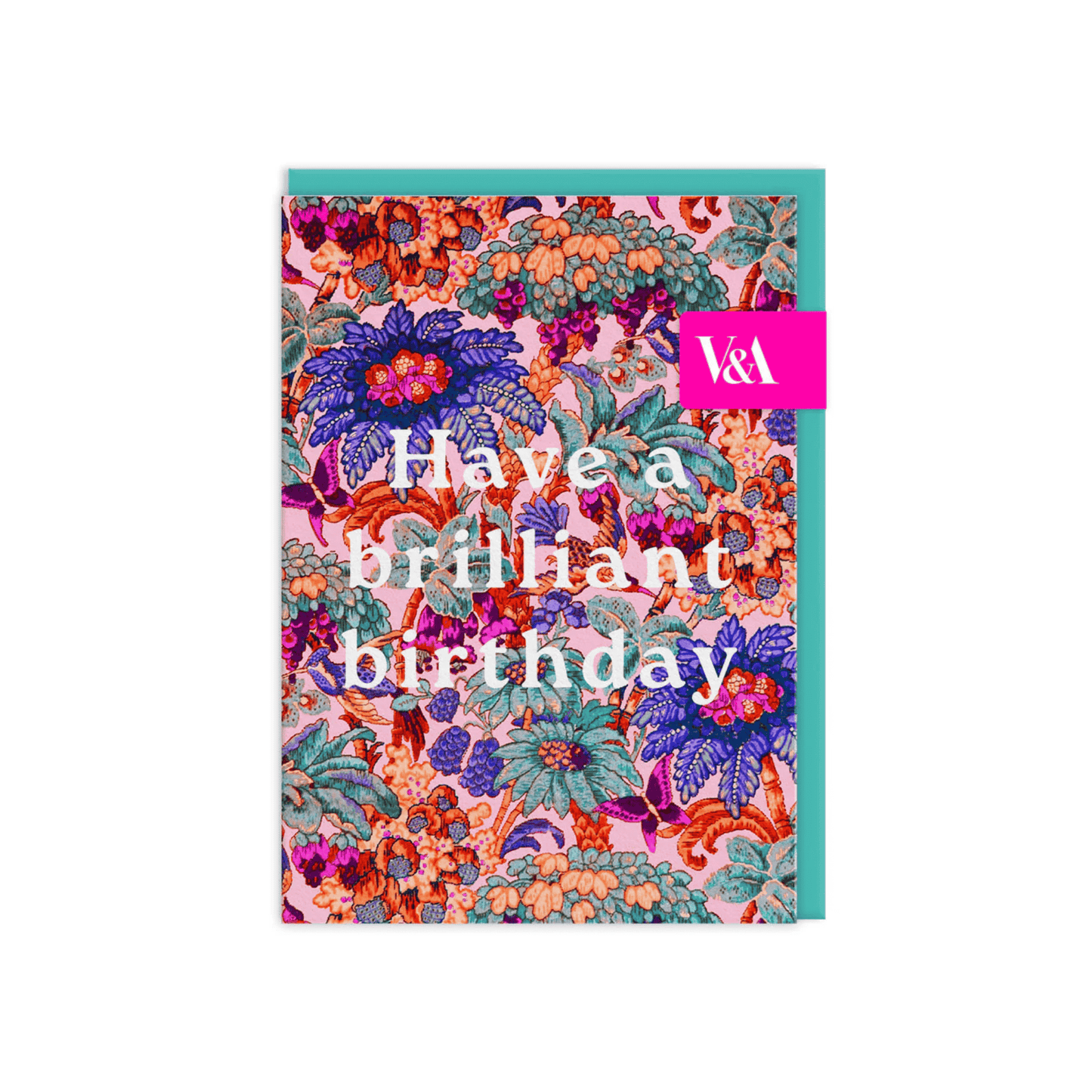 Neon Floral Coral Jungle Greeting Card