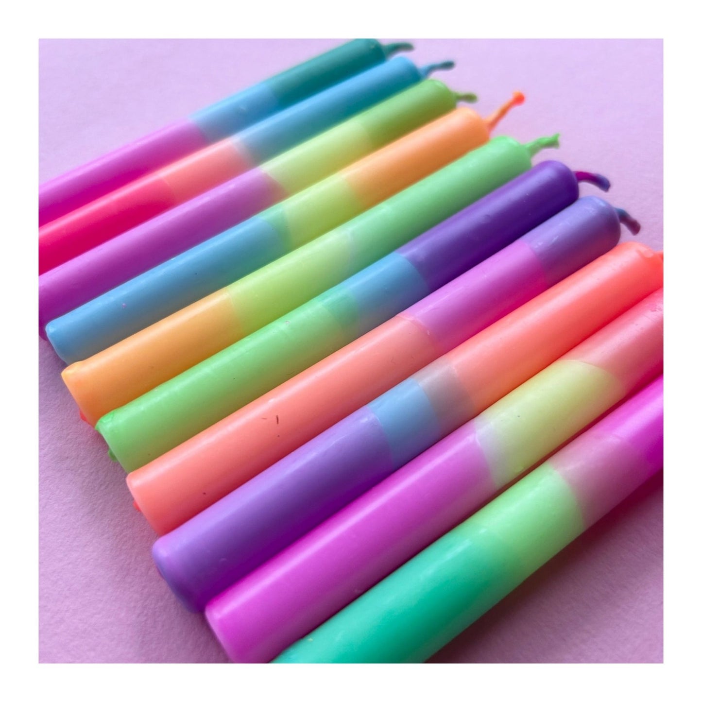 Mini Neon Dinner Candle Bundle