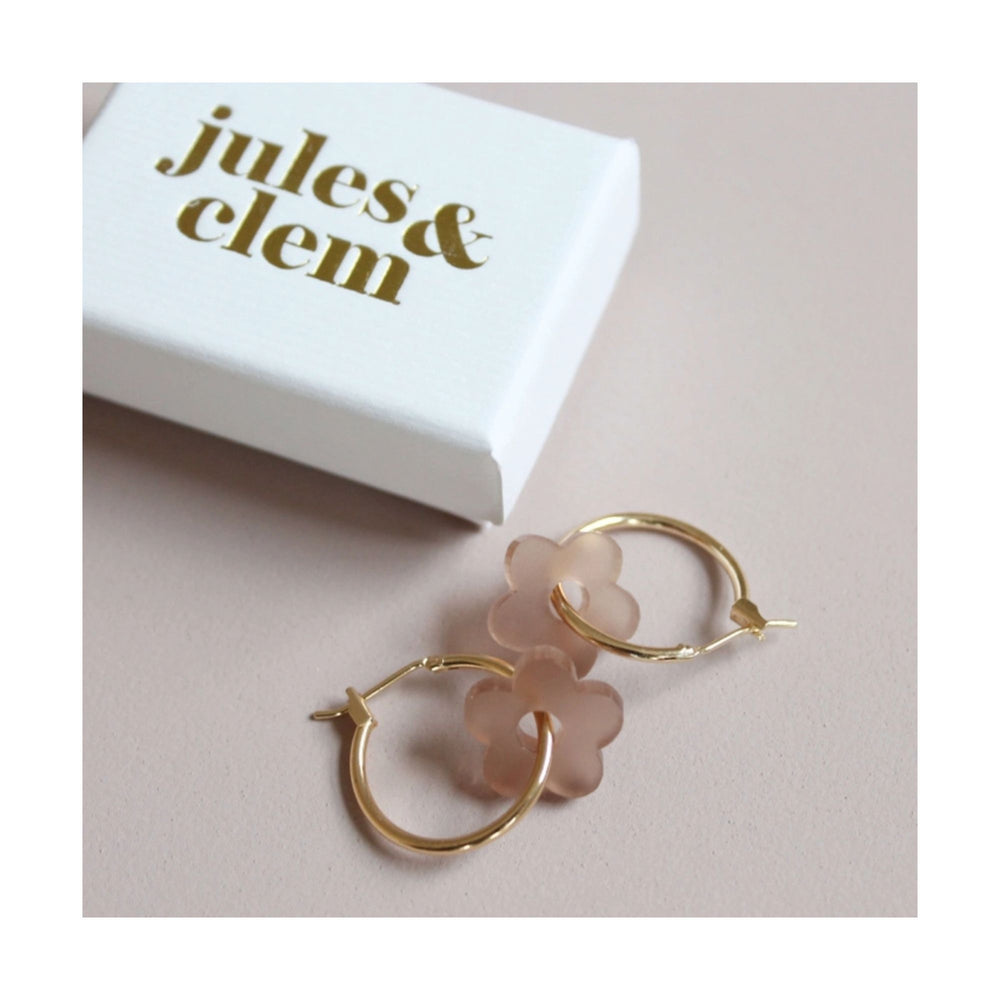 Nude Flower Hoops
