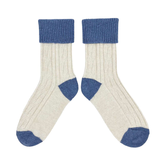 Oatmeal & Denim Cashmere Slouch Socks