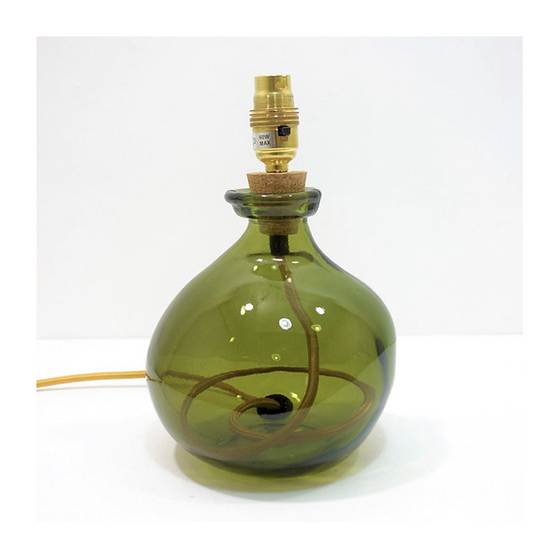 Olive Green Simplicity Small Recycled Glass Table Lamp