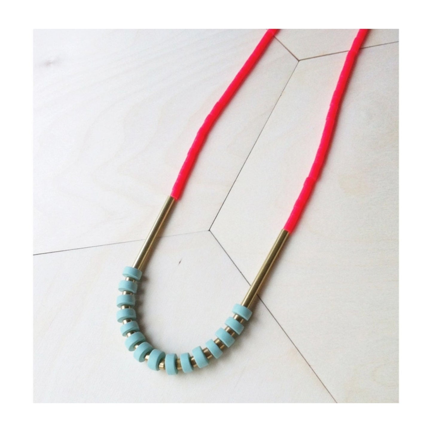 Heishi Necklace - Coral