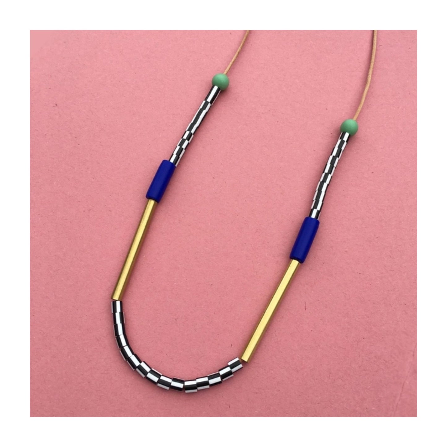 Memphis Necklace - Cobalt and Mint