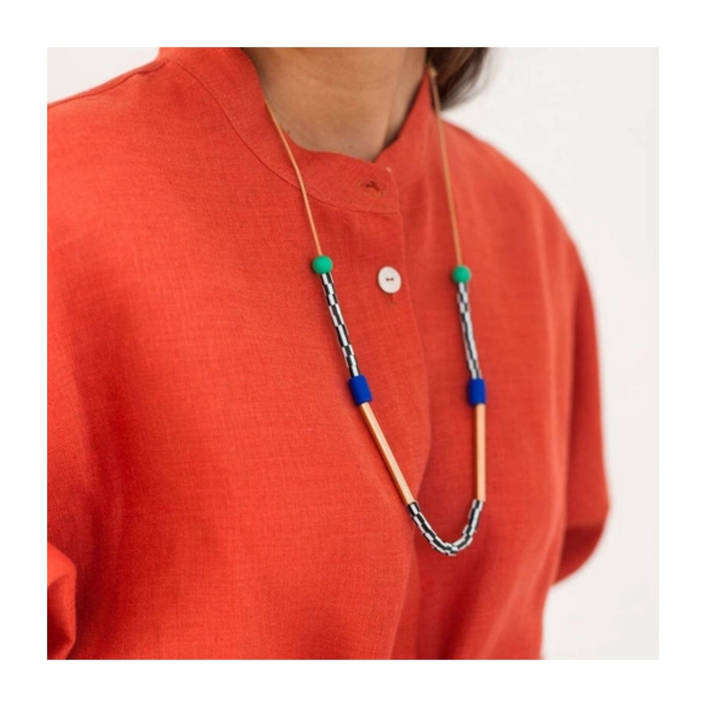 Memphis Necklace - Cobalt and Mint