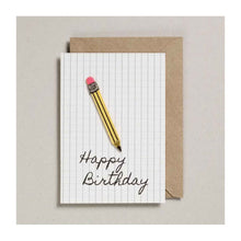  Pencil Birthday Card - Iron on Patch