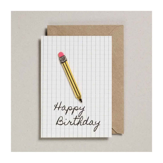 Pencil Birthday Card - Iron on Patch