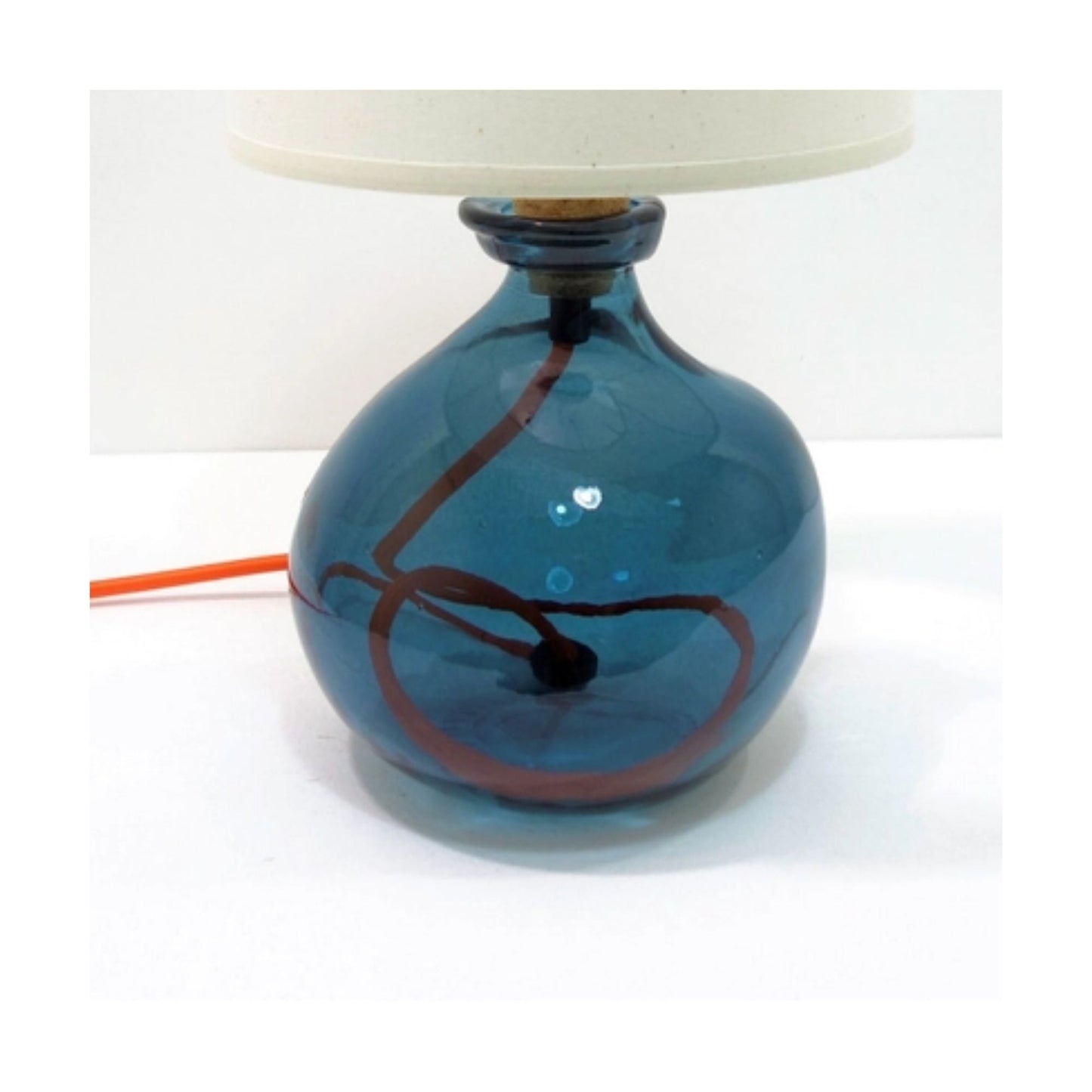 Petrol Blue Small Simplicity Glass Table Lamp